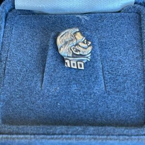 Vintage Sterling Silver Teddy Roosevelt 100 Year Anniversary Lapel Pin